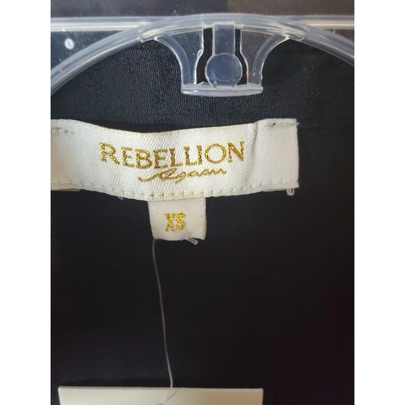 Rebellion Black Crepe Open Front Cardigan, NWT, XS - Picture 5 of 6